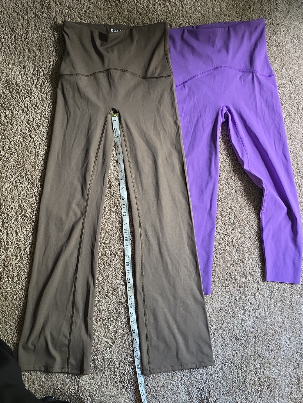 SPANX Boot-Cut Yoga Pants in Brown and Purple Leggings Size MEDIUM